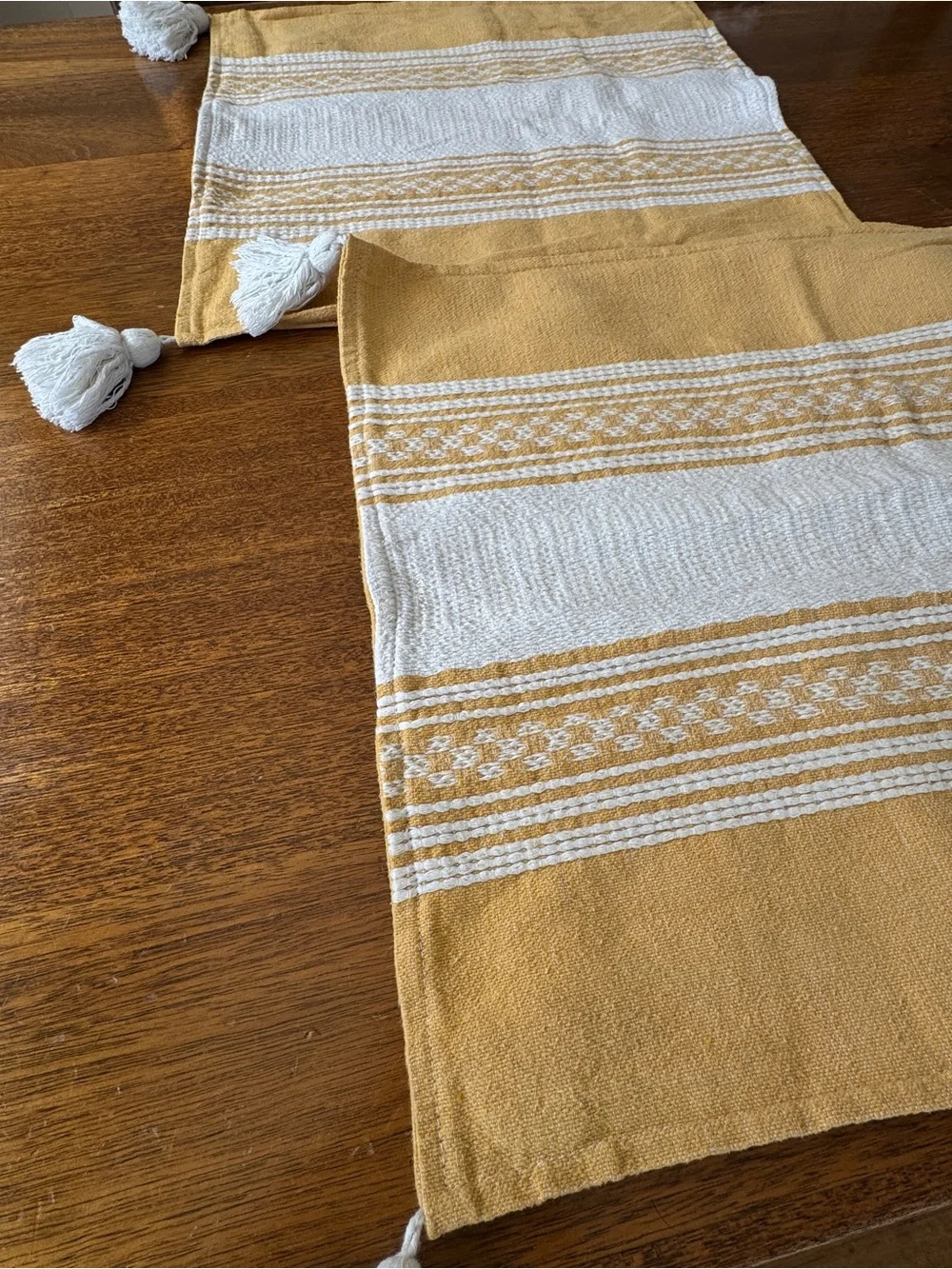 Handmade Yellow & Cream Pillow Covers from Oaxaca - Set of 2